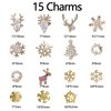 VOTACOS Christmas Nail Art Charms 3D Snowflake Nail Rhinestones Garland Reindeer Nail Supplies Accessories Shiny Christmas Nail Gems Jewelry for Women Christmas Nail DIY Design Decoration