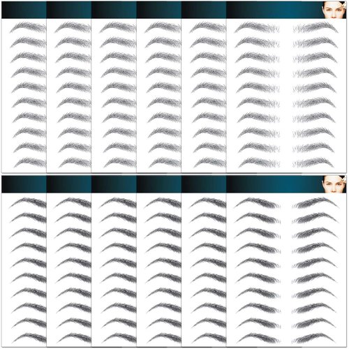 12 Sheets Eyebrows Tattoo Waterproof, 120 Pairs Eyebrow Tattoo Stickers Temporary Eyebrow Tattoos...