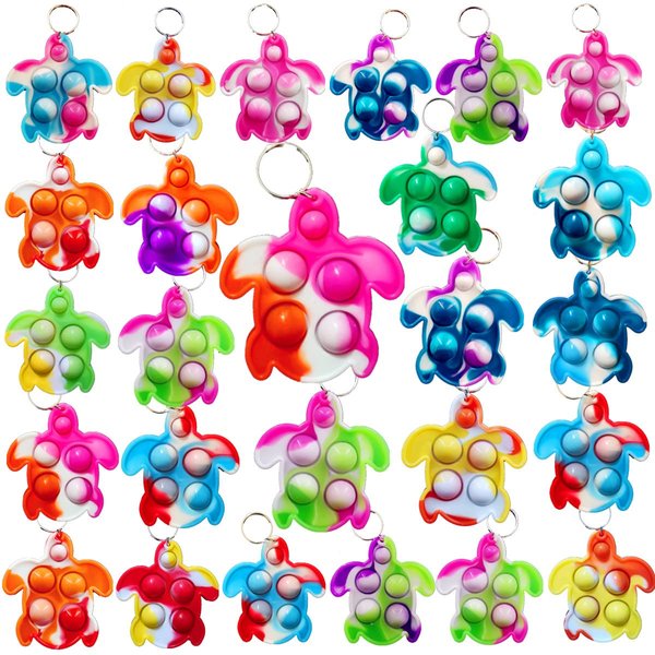 30 Packs Funny Summer Present Unique Mini Turtle Assorted fidgets Bubble Toys for Kids Children Classroom Students Gifts from Teacher,Birthday Party Favors