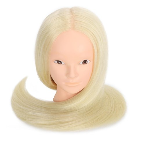 ZOMOI Mannequin Head 70% Real Hair Cosmetology Mannequin Doll Head for Makeup Practice(No Makeup 613#)