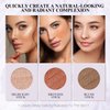 LUXAZA 4Pcs Cream Blush Contour Highlighter Bronzer Moisturizer Stick Makeup Set #T Blush Glow2