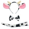 Halloween Cow Headband Bow Tie Tail Milk Cow Hair Bands Headpiece Women Cow Ears Horns Hairband Hair Hoop Holiday Party Decoration Cosplay Costume Christmas Carnival Handmade Hair Accessories 1 Set
