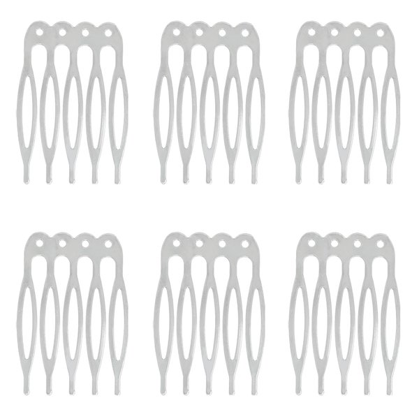 Honbay 50PCS 5 Teeth Metal Hair Combs Hair Side Combs Hair Clip Combs Twist Combs Wedding Bridal Veil Combs Wig Combs Headpieces Accessories Combs Updo Bun Chignon Hair Styling Accessories