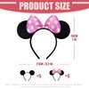 10 Pack Mouse Ears Great for Minnie Theme Birthday Party Decorations Party Favors Supplies and Mouse Themed (Pink and Black)