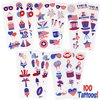 4th of July Temporary Tattoos | 100 USA Temporary Tattoos | American Flag, USA, Temporary Tattoos | 4th of July Party Props | USA Game Day Party Decoration | American theme Party Favors | by Anapoliz