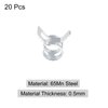 uxcell 20pcs 4mm Spring Band Type Action Fuel/Silicone Vacuum Hose Pipe Clamp Low Pressure Air Clip Clamp, Zinc Plated