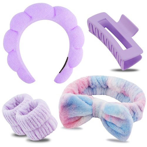 Chanaco Spa Headband, Skincare Headband, Headband for Washing Face, Makeup Headband, Wrist Bands for Washing Face, Face Wash Headband, Teen Girl Gifts Trendy Stuff, Cute Hair Accessories for Women