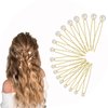 Rexnoz Pearl Hair Pins, 18 PCS Bridal Hair Wedding hair Accessories, Pearl Bobby Pins for Hair, U shaped Hair Pins for Brides Bridesmaid Girls Women (Gold)
