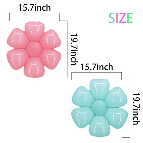 BIEUFBJI 20 Pcs Daisy Balloons, Flower Theme Party Supplies Flower Aluminum Foil Balloons for Daisy Theme Girls Birthday Party Wedding Baby Shower Decor