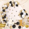Patimate Black Gold Confetti Balloons Set, 50 pcs 12 inch Metallic Gold Black White Confetti Latex Balloons Kit for Birthday Wedding Graduation New Years Anniversary Party Decorations