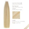 Lacerhair Human Hair Tape in Extensions 18 Inch Human Hair Color Dark Ash Blonde Mixed Light Platinum Blond 100% Natural Blonde Tape in P#18/60A 20PCS 50G Straight Skin Weft