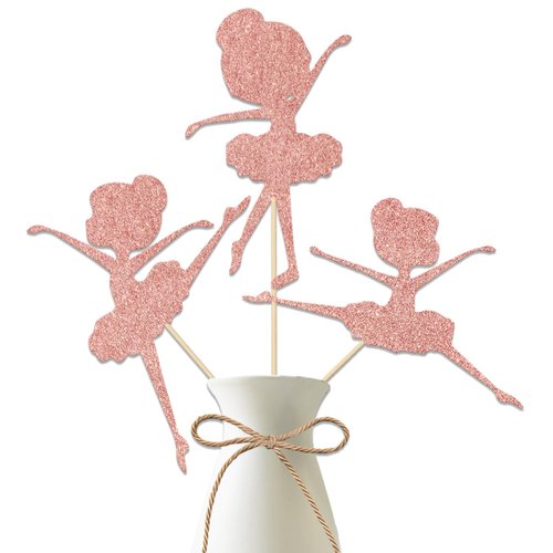 12 Pcs Ballerina party Centerpiece Sticks, Ballet Birthday Party Decorations， Tutu Cute Ballerina...