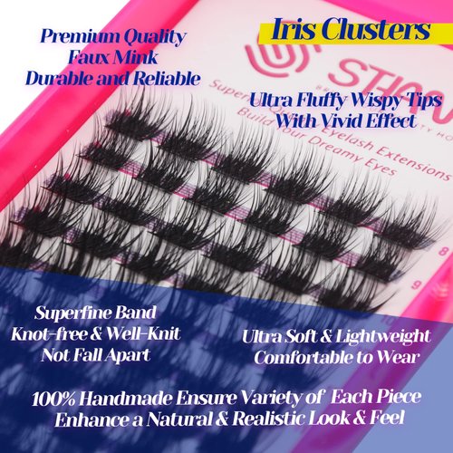 DIY Lash Extension Kit at Home, 72pcs Eyelash Extension Kit Individual Lashes Kit Natural Eyelashes Kit Lash Clusters Kit with Glue And Tweezers Wispy Lash Clusters D Curl Iris Lash Kit 8-15mm