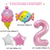 Ice Cream Birthday Decorations, 5 Pcs Dokuna Ice Cream Balloons 2nd Birthday Decorations for Girls, Giant Number 2 Foil Mylar Balloon, 2 Years Old Ice Cream Theme Birthday Party Supplies Decor (2nd)