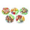 ThaiHonest Set 5 Assorted Dollhouse Miniature Salad,Tiny Food On Ceramic Plate, Dollhouse Accessories for Collectibles