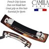 Camila Paris AD822 French Hair Barrette Clip for Girls, Tortoise Shell Rubberized Metal Clasp, Strong Hold Grip Hair Clips for Women, No Slip Durable Styling Girls Hair Accessories, Made in France