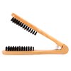 Hair Straightening Comb, Professional Hairdressing Comb Double Brushes with Wood Handle Anti Static Hair Straightener Tool for Home Salon Hair Styling Daily Maintenance