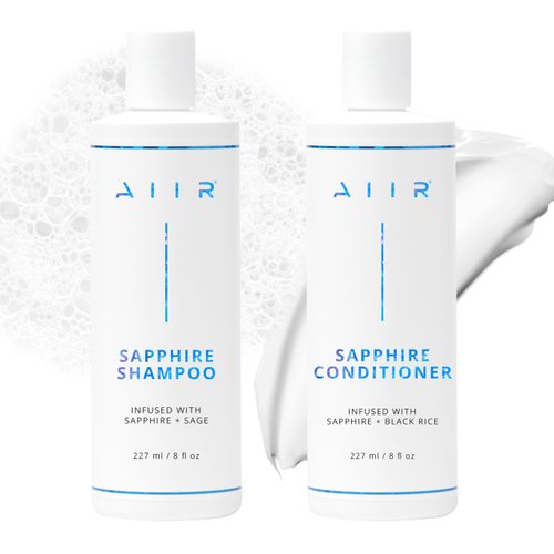 AIIR Sapphire Shampoo and Conditioner - Adding Shine & Softness, Amino Acids Repairs and Strengthens Damaged Hair, Hydrate and Moisturize Dry Brittle Hair, Color Safe for All Hair Types, Bundle