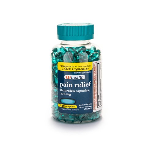 A+Health Ibuprofen 200 Mg Softgels, Pain Reliever/Fever Reducer (NSAID), Made in USA, 240 Count