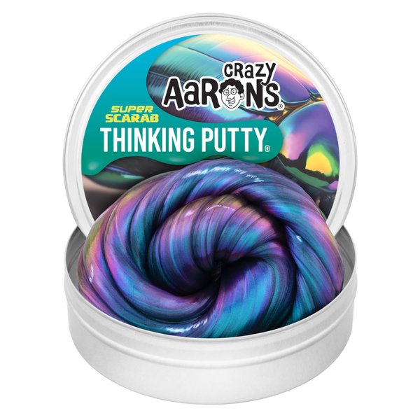 Crazy Aaron's Super Illusions Super Scarab Thinking Putty® - 4" Tin Multi-Color Thinking Putty - Non-Toxic Sensory Play Putty - Never Dries Out - Creative Toy for Kids and Adults