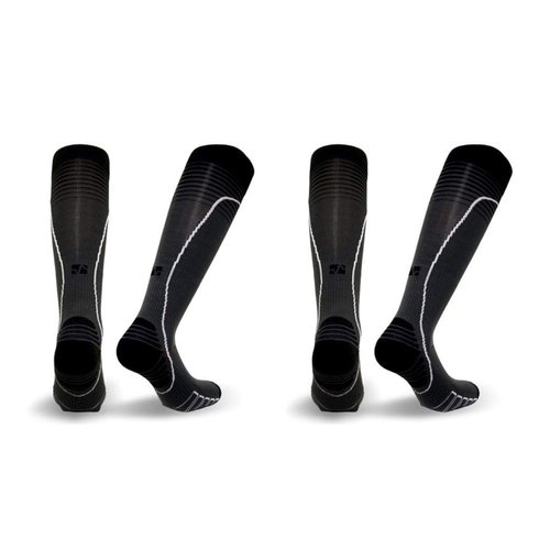 Vitalsox Silver Drystat Graduated Compression Socks (2 Pack), Dark Grey/Dark Grey, Medium