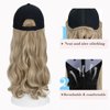 Hairro Baseball Cap with Hair Extensions Synthetic Hair Wig Baseball Hat with Hair Attached Adjustable Wave Hairpiece With Baseball Hat Cap Wig for Women #16P613 sandy blonde mix bleach blonde
