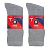 6 Pairs of Non-Skid Diabetic Crew Socks, Non Binding Top Therapeutic Cotton Gripper Socks (Grey, Size: 10-13)