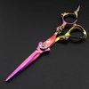 6.0" Professional Japan 440C Hair Cutting Shears - Salon Hair Blending/Thinning/Texturizing Scissor for Barber or Home Use A-rainbow