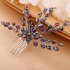 BERYUAN Cute Crystal Comb for Bride Beads Hair Comb for Women Girls Purple