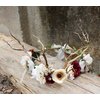LLinfflr Deer Antler Hair Band Deer Headband with Flowers Antler Hair Hoop Flower Headband Party Cosplay Costume