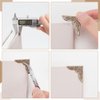 PH PandaHall Book Corners, 60 pcs 15 Styles Iron Corner Protectors Guard Edge Cover, Metal Cover Pad for Junk Journals Jewelry Case Box Book Scrapbooking Albums Menus Furniture, Antique Bronze