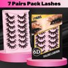 Veleasha Mink Lashes Spiky Cat Eye Lashes Dramatic Eyelashes Fluffy 7 Pairs Manga Lashes 16-26mm Wet Long False Eyelashes 3D Lashes Look Like Eyelash Extensions (C+ Curl - Pretty)