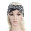 DINPREY Assorted Paisley Print Wide Bandana Knot Headbands Criss Cross Head Wrap Hair Band (Black)
