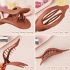 CHANDAT Flat Hair Clips 6 pcs Lay Down Claw Clips French Concord Hair Clips for Thick Hair Alligator Hair Clips for Thin Hair Duck Bill Hair Barrettes Hair Accessories for Women - Basic