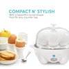 Elite Gourmet EGC-007 Rapid Egg Cooker, 7 Easy-To-Peel, Hard, Medium, Soft Boiled Eggs, Poacher, Omelet Maker, Auto Shut-Off, Alarm, 16-Recipe Booklet, White