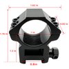 KKIKK 1 inch Scope Rings for Picatinny Rail, 2-PCS High Scope Mount Rings