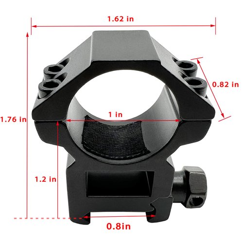 KKIKK 1 inch Scope Rings for Picatinny Rail, 2-PCS High Scope Mount Rings