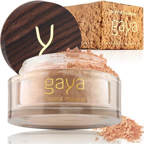 Vegan Mineral Powder Foundation Light to Full Coverage, Natural Foundation for Natural-Looking, Mica Mineral Foundation, Cruelty Free, No Chemicals by Gaya Cosmetics (MF5)