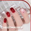 GAOY Glitter Gel Nail Polish, 16ml Sparkly Red Jelly Gel Polish, UV Light Cure for Nail Art DIY at Home, 1147 Christmas Red