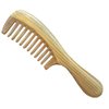 Natural Green Sandalwood Hair Comb - Anti-static Natural Sandalwood Hair Detox Wooden Comb (Wide Teeth)