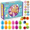 LOOIKOOS Stamp Set Matching Easter Eggs for Kids,12PCS Montessori Fun Toy Fruits Vegetables Animals Stamp Toy Gift for 2 3 4 5 Years Toddlers