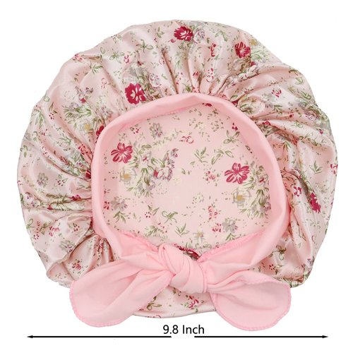 3 Pieces Kids Satin Bonnet Silky Sleep Cap Wide Elastic Band Hair Bonnet for Girls Toddler Child