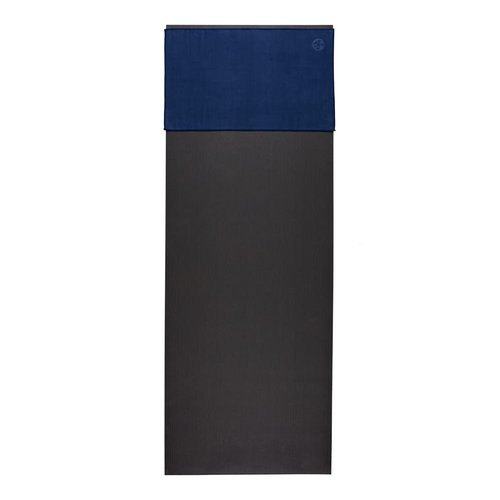 Manduka eQua Yoga Hand Towel - Quick Drying Microfiber, Lightweight, Yoga Accessories Easy for Travel, 16 Inch (40cm), Midnight Blue