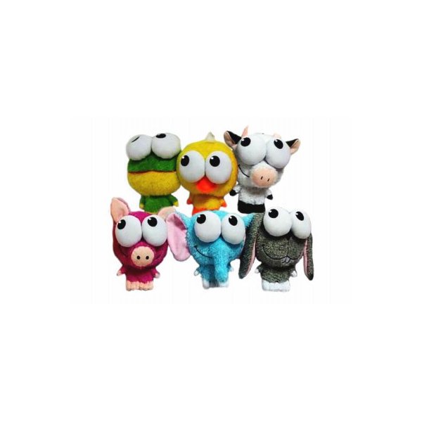 Multipet International 36306 5.5" Big Eyez Squeaky-Eyed Animals Dog Toy Assorted Styles