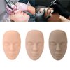 Microblading Practice Face Skin, 3pcs 5D Practice Skin Head Silicone Semi Permanent Microblading Training Facial Skin Lash Mannequin Head for Makeup