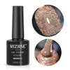 MIZHSE Reflective Gel Nail Polish, Glitter Gold Gel Polish Sparkly Shiny Nail Gel Soak Off UV/LED Lamp Nail Art Varnish for Beginners DIY at Home