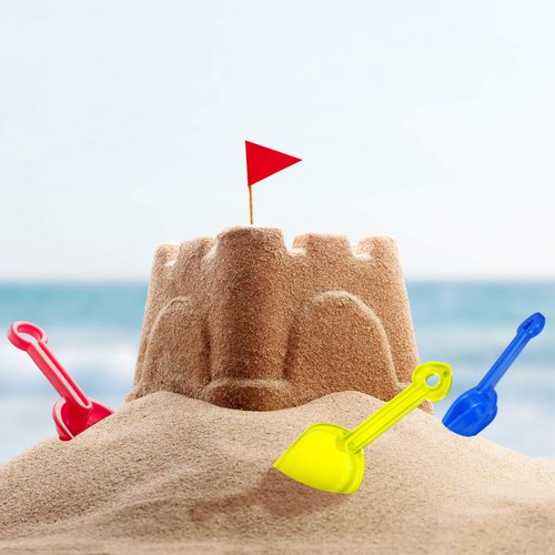 Gejoy 12 Pcs Sand Shovels for Kids Plastic Beach Shovels Bulk 7.7'' Colorful Toy Scoop Set Summer Beach Toys, Random Colors