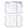 Outlet Cover Box for Child Safety (2 Pack) Duplex & Decorator Electrical Outlet Plates, Concealed Access Buttons, and Spacious Compartment - Jool Baby