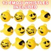ArtCreativity Emoticon Whistles for Kids, Set of 12, Fun Party Noisemaker Toys, Cute Birthday Party Favors, Great Game Prize, Goodie Bag Fillers for Kids