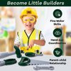 Popsunny Toddler Tool Set, Construction Worker Costume for Kids 3 4 5 6, Boys Girls Pretend Play Toys with Construction Vest, Hat & Adjustable Tool Belt